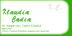 klaudia cadia business card